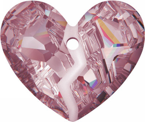 Swarovski 6263 36mm Forever 1 Heart Pendant Crystal Antique Pink