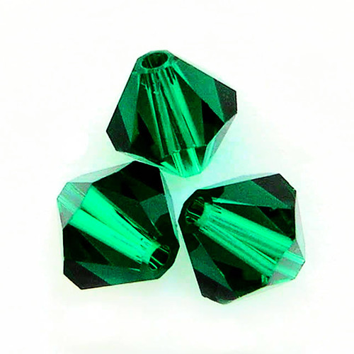 Swarovski 5328 4mm Xilion Bicone Beads Emerald