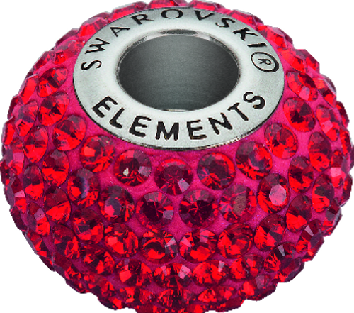 Swarovski 80101 14mm BeCharmed Pavé Beads with Indian Siam Chatons on Shining Red base (12 pieces)