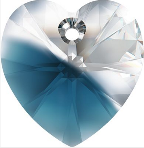 Swarovski 6228 14mm Xilion Heart Pendants Crystal-Montana Blend (144 pieces)