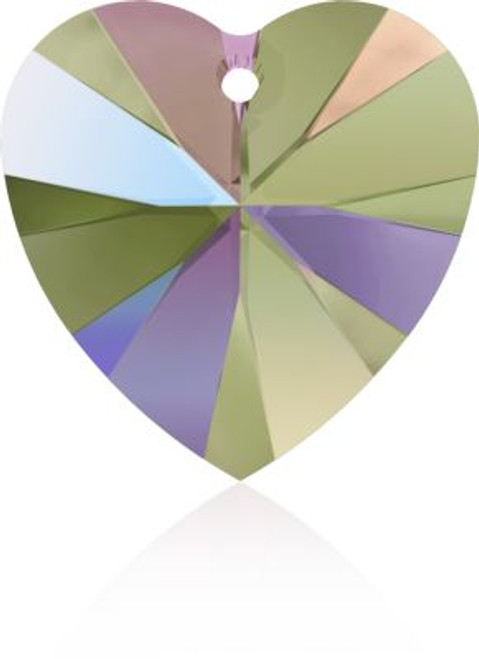 Swarovski 6228 14mm Xilion Heart Pendants Crystal Paradise Shine