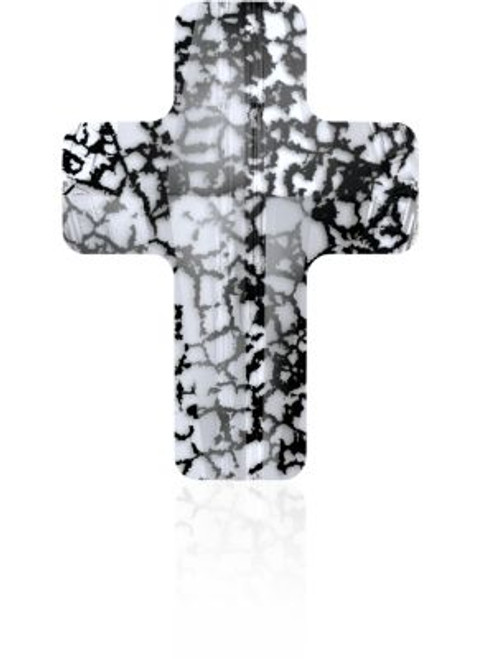 Swarovski 5378 18mm Cross Beads Crystal Black Patina