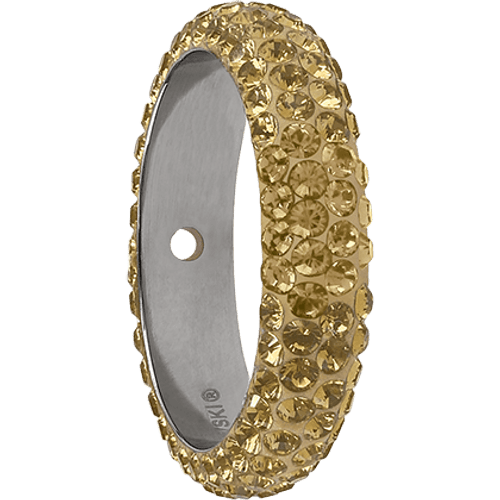 Swarovski 85001 14.5mm BeCharmed Pave Thread Ring Crystal Golden Shadow 