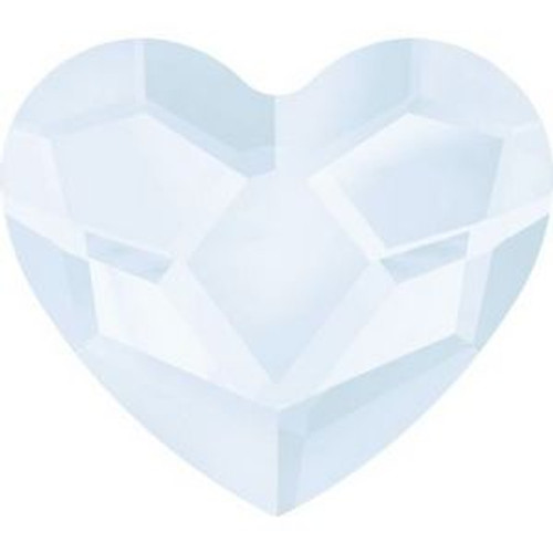 Swarovski 2808 14mm Heart Flatback Crystal Powder Blue Hot Fix