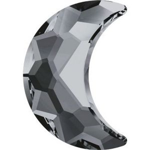 Swarovski 2813 14mm Moon Flatback Crystal Silver Night