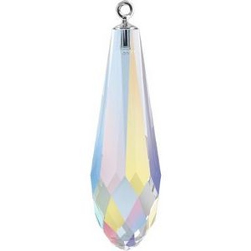 Swarovski 6531 15.5mm Pure Drop (half hole)-classic cap Pendants Crystal AB GunMetal