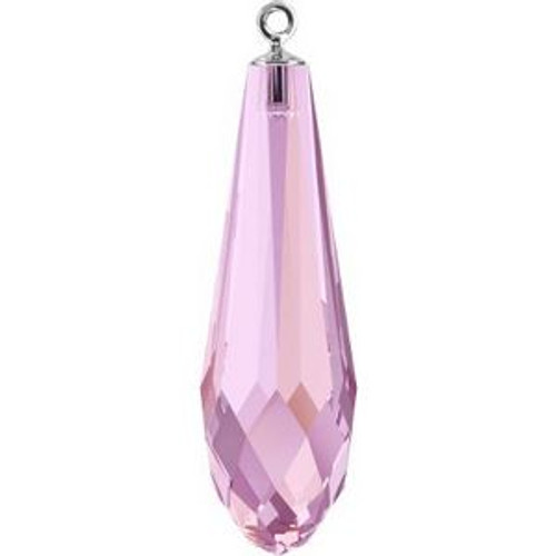 Swarovski 6531 15.5mm Pure Drop (half hole)-classic cap Pendants Crystal Lilac Shadow GunMetal