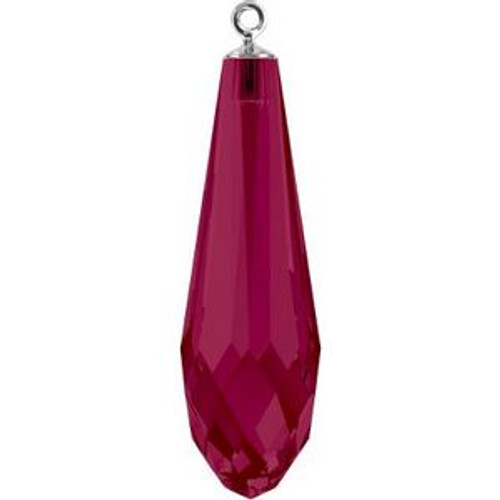 Swarovski 6531 15.5mm Pure Drop (half hole)-classic cap Pendants Ruby Rose Gold