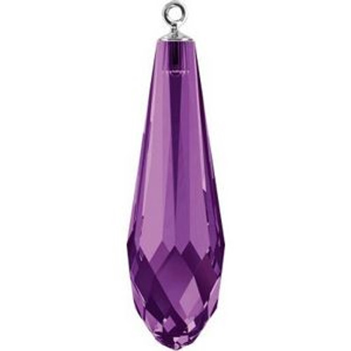 Swarovski 6531 24mm Pure Drop (half hole)-classic cap Pendants Amethyst GunMetal