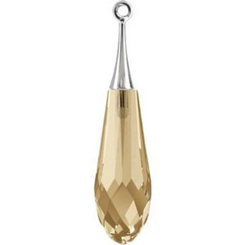 Swarovski 6532 31.5mm Pure Drop (half hole)-trumpet cap Pendants Crystal Golden Shadow Rose Gold