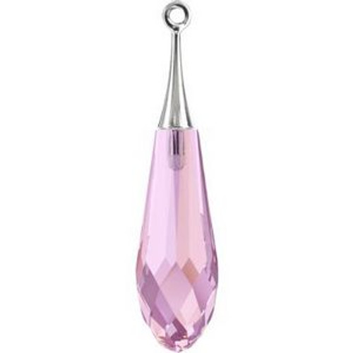 Swarovski 6532 31.5mm Pure Drop (half hole)-trumpet cap Pendants Crystal Lilac Shadow Rose Gold