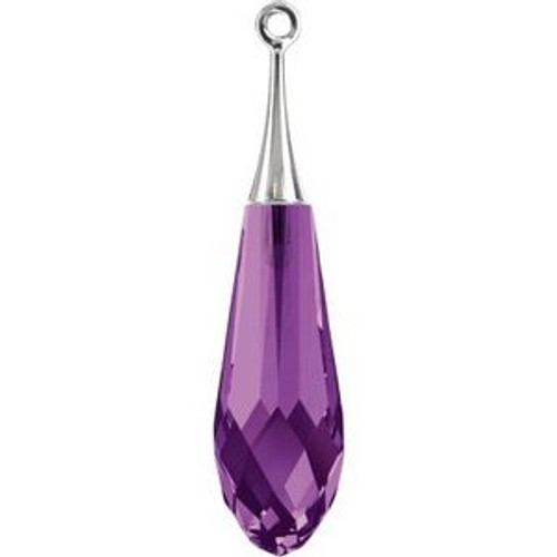 Swarovski 6532 44mm Pure Drop (half hole)-trumpet cap Pendants Amethyst Gold