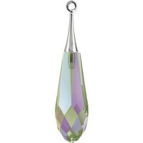 Swarovski 6532 44mm Pure Drop (half hole)-trumpet cap Pendants Crystal Paradise Shine Rhodium