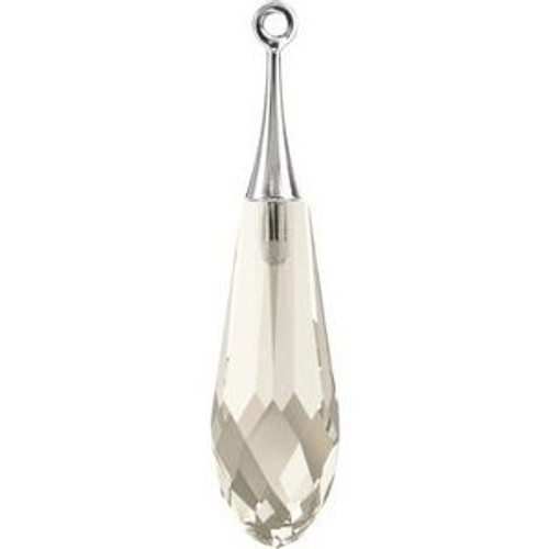 Swarovski 6532 44mm Pure Drop (half hole)-trumpet cap Pendants Crystal Silver Shade Rose Gold