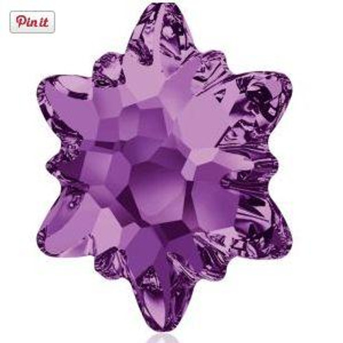 Swarovski 2753 10mm Edelweiss Flatbacks Amethyst Hot Fix