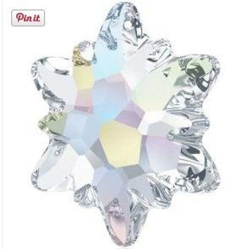 Swarovski 2753 10mm Edelweiss Flatbacks Crystal AB Hot Fix