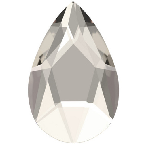 Swarovski 2303 8mm Pear Flatback Crystal Silver Shade