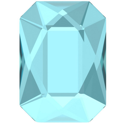 Swarovski 2602 14mm Emerald Cut Flatback Aquamarine Hot Fix