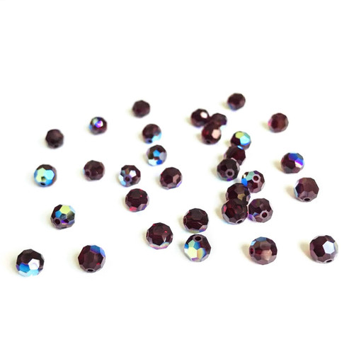 Buy Swarovski 5000 4mm Round Beads Garnet AB  (72 pieces)