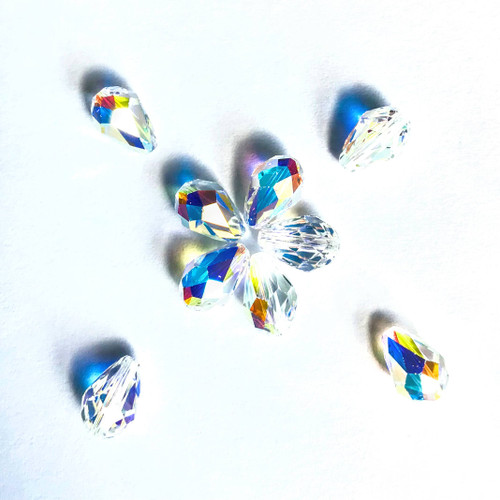 Buy Swarovski 5500 9mm Pearshape Beads Crystal AB   (12 pieces)