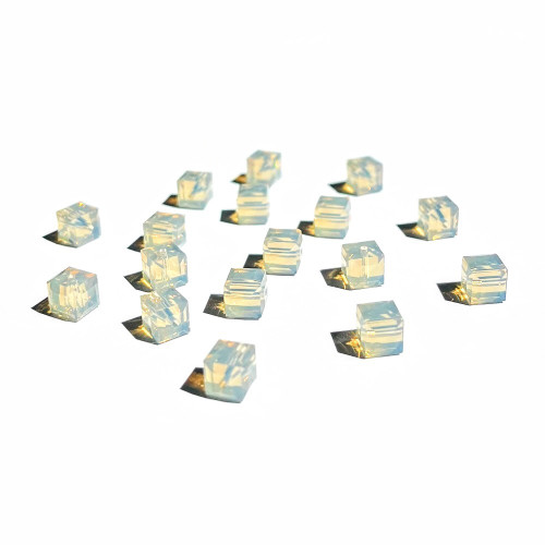 Buy Swarovski 5601 4mm Cube Beads Light Grey Opal   (36 pieces)