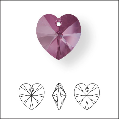 Swarovski 6228 18mm Xilion Heart Pendants Iris