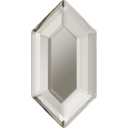 Swarovski 2776 11mm Elongated Hexagon Flatback Crystal Silver Shade