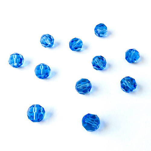 Preciosa® Crystal Round Beads 8mm Sapphire  (12 pieces)