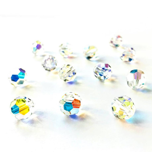 Preciosa® Crystal Round Beads 10mm Crystal AB (12 pieces)