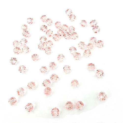 Preciosa® Crystal Round Beads 4mm Light Rose  (72 pieces)