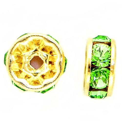 Swarovski 5820 6mm Rhinestone Rondelles Peridot