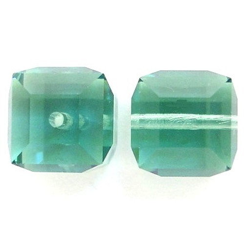 Exclusive Swarovski 5601 8mm Cube Beads Erinite   (6 pieces)