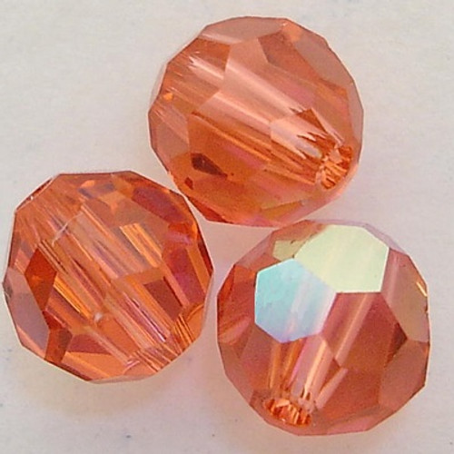 Swarovski 5000 4mm Round Beads Padparadscha AB  (72 pieces)