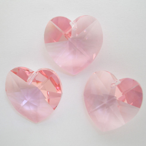 Swarovski 6228 14mm Xilion Heart Pendants Light Rose (144 pieces)