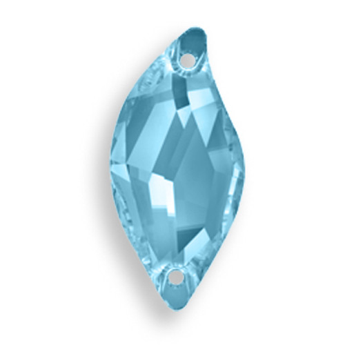 Swarovski 3254 20mm Leaf Sew On x9 Aquamarine