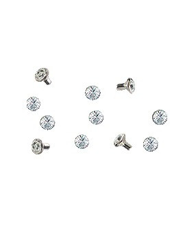 Swarovski Silver 53002 18ss (~4.3mm) Crystal Rivets with 3mm shank: Jet