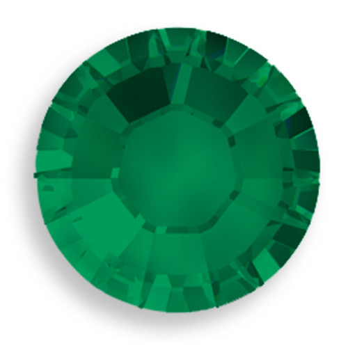 Swarovski 2028 12ss(~3.1mm) Xilion Flatback Emerald    Hot Fix