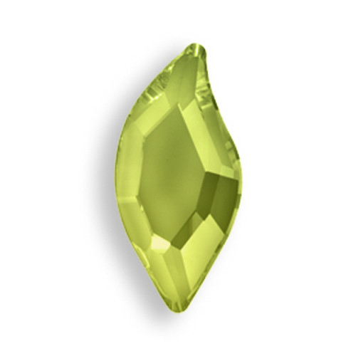 Swarovski 2797 10mm Leaf Flatback Olivine    Hot Fix