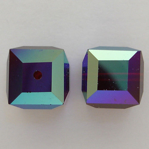 Swarovski 5601 6mm Cube Beads Garnet AB