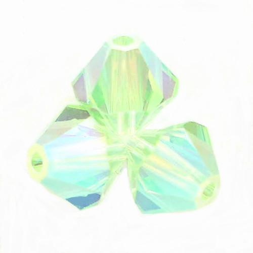 Swarovski 5328 6mm Xilion Bicone Beads Chrysolite AB 2X