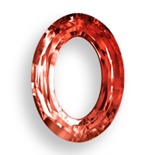 Swarovski 4137 15mm Oval Ring Beads x11 Crystal Red Magma