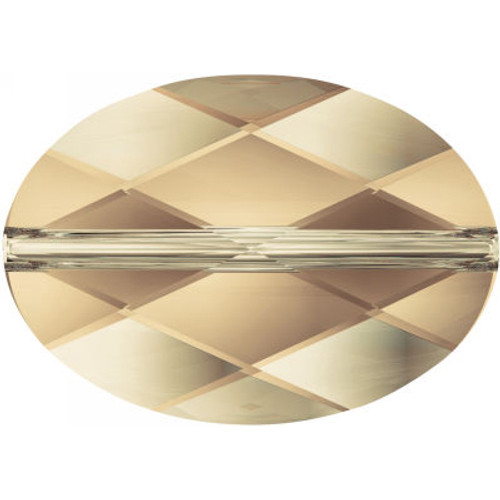 Swarovski 5050 14mm Oval Beads Crystal Golden Shadow