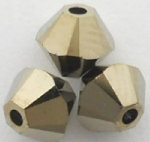 Swarovski 5328 3mm Xilion Bicone Beads Crystal Metallic Light Gold 2X
