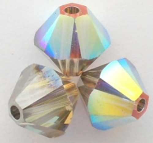 Swarovski 5328 4mm Xilion Bicone Beads Crystal AB Satin