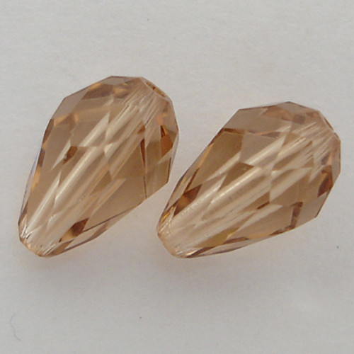 Swarovski 5500 9mm Pearshape Beads Light Colorado Topaz AB