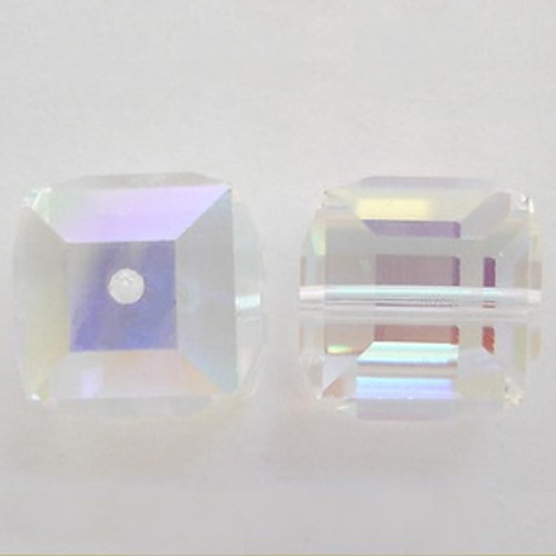Swarovski 5601 10mm Cube Beads Crystal AB