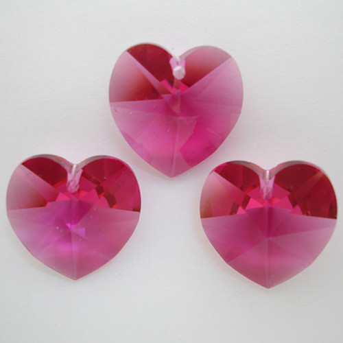 Swarovski 6202 10mm Heart Pendant Fuchsia