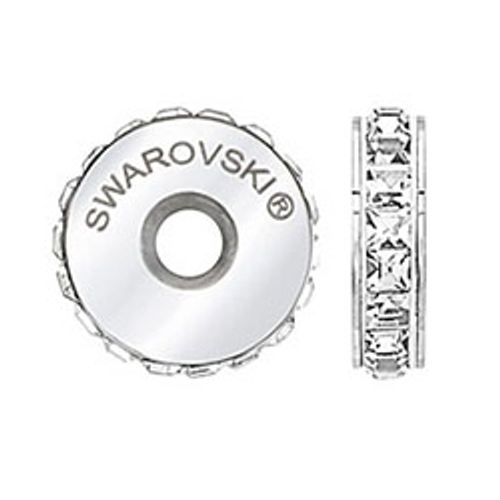 Swarovski 81001  Pavé Stopper Beads with Aquamarine Stones on Light Blue base (12 pieces)