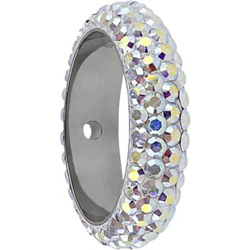 Swarovski 85001 14.5mm BeCharmed Pave Thread Ring Crystal AB (6 pieces )