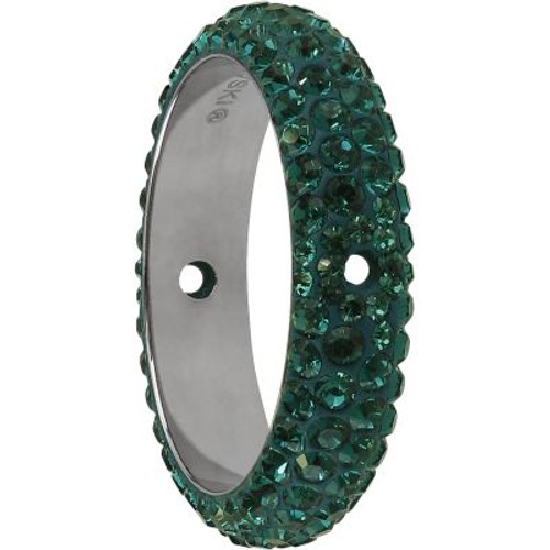 Swarovski 85001 18.5mm BeCharmed Pave Thread Ring Dark Moss Green (6 pieces )